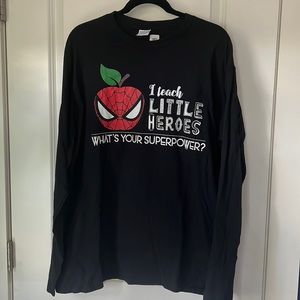 Long sleeve black T shirt for teachers